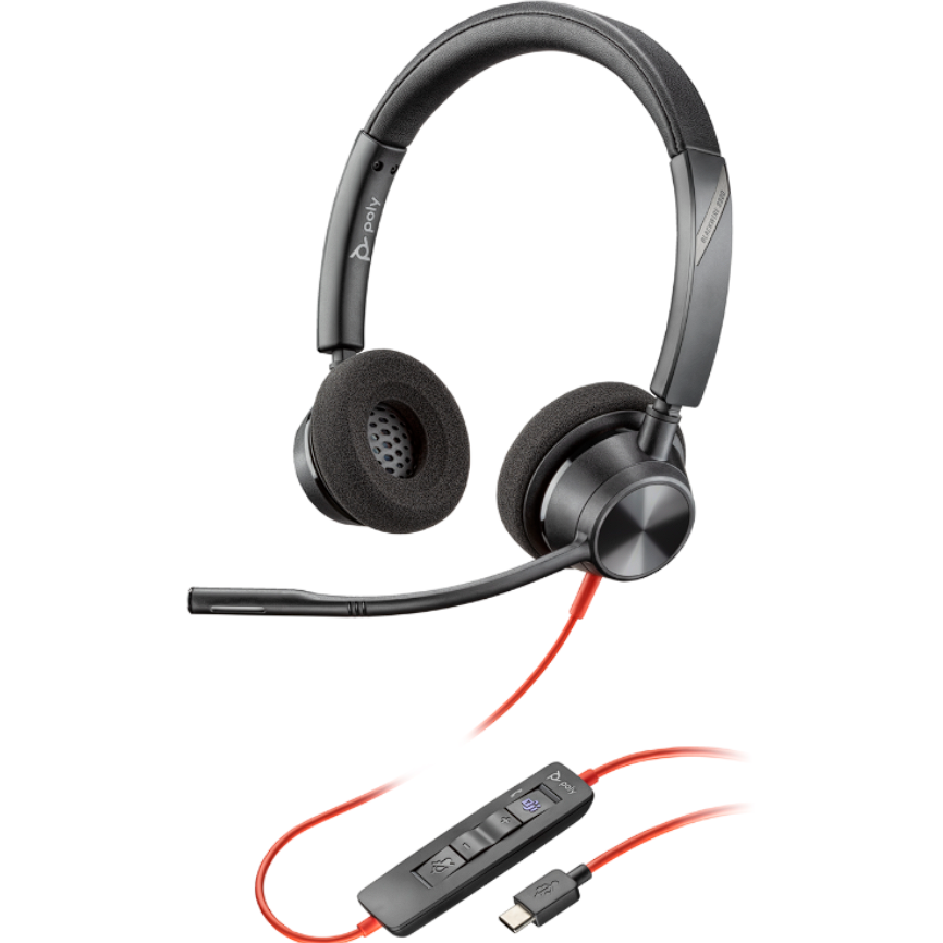 Casti Poly BW 3220 Stereo USB-C HS +USB-C/A Negru