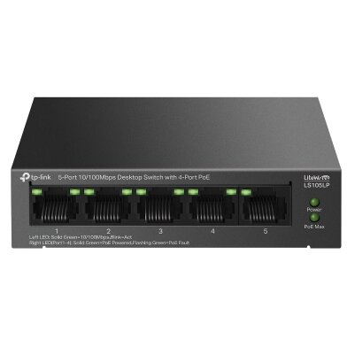 Switch PoE 5 porturi Tp-Link LS105LP, 4x porturi PoE, 1x port RJ45 10/100Mbps, max 41W, fara management - imagine 3