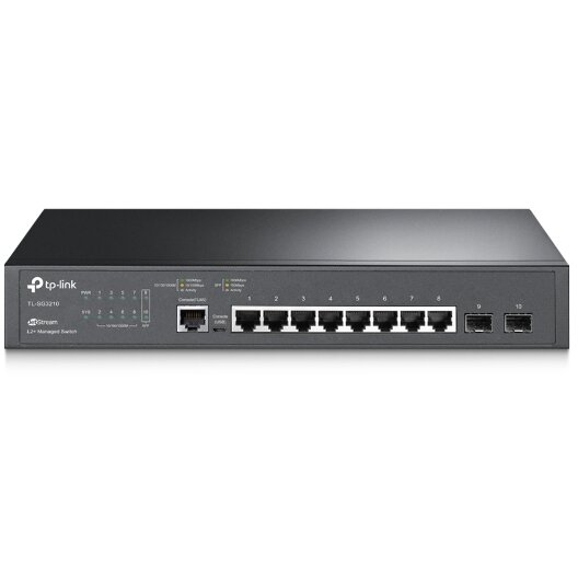 Switch TP-Link cu Management L2+ 8 Porturi Gigabit 2 x SFP Gigabit Negru