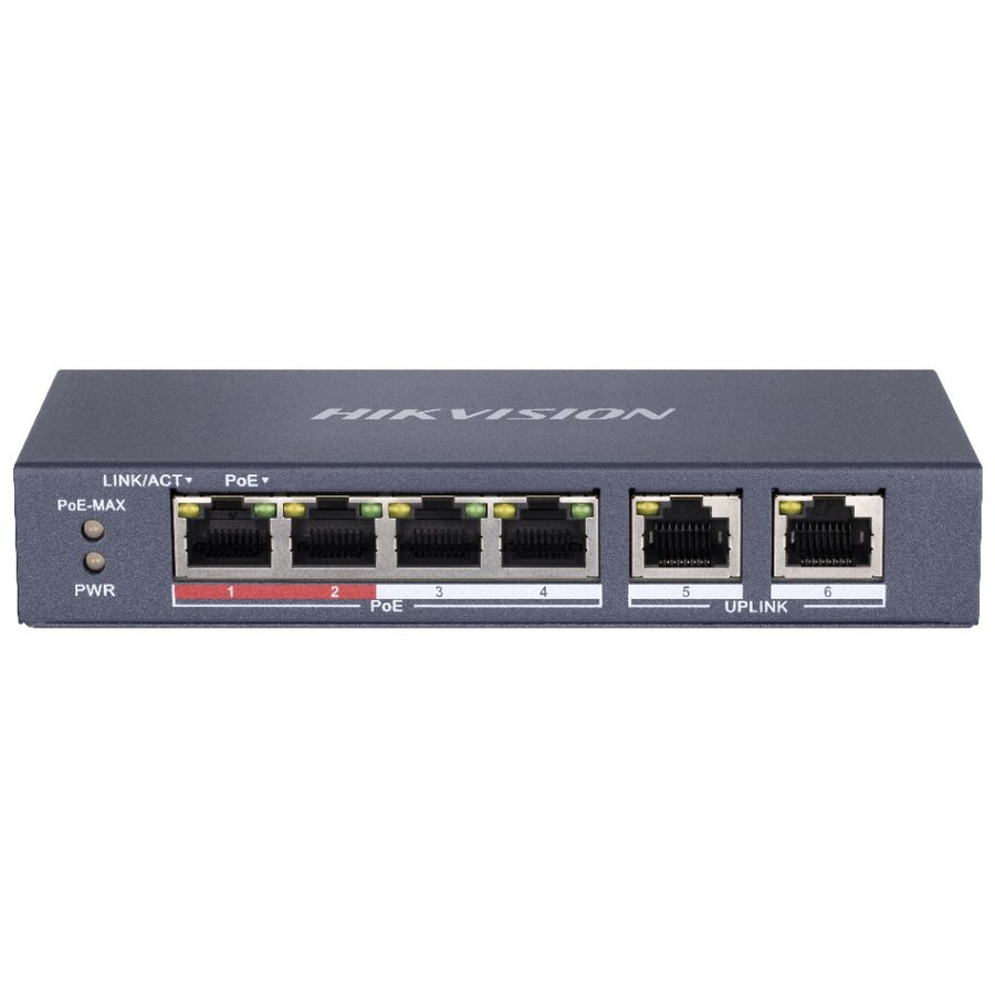 Switch POE DS-3E0106P-E/M 6-PORT Negru