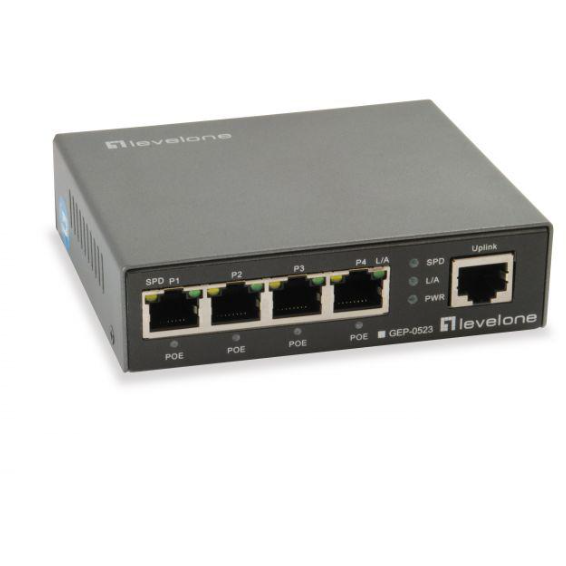 Switch GEP-0523 5-Port Gigabit PoE Negru