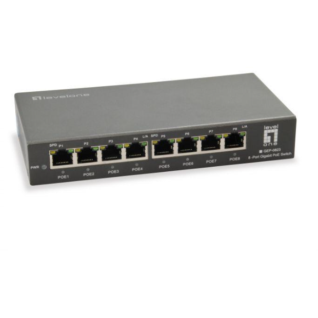 Switch GEP-0823 8-Port Gigabit PoE Negru