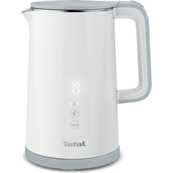 Fierbator de Apa 1800W 1.5l Ecran Digital 5x Trepte De Temperatura Interior Inox Alb