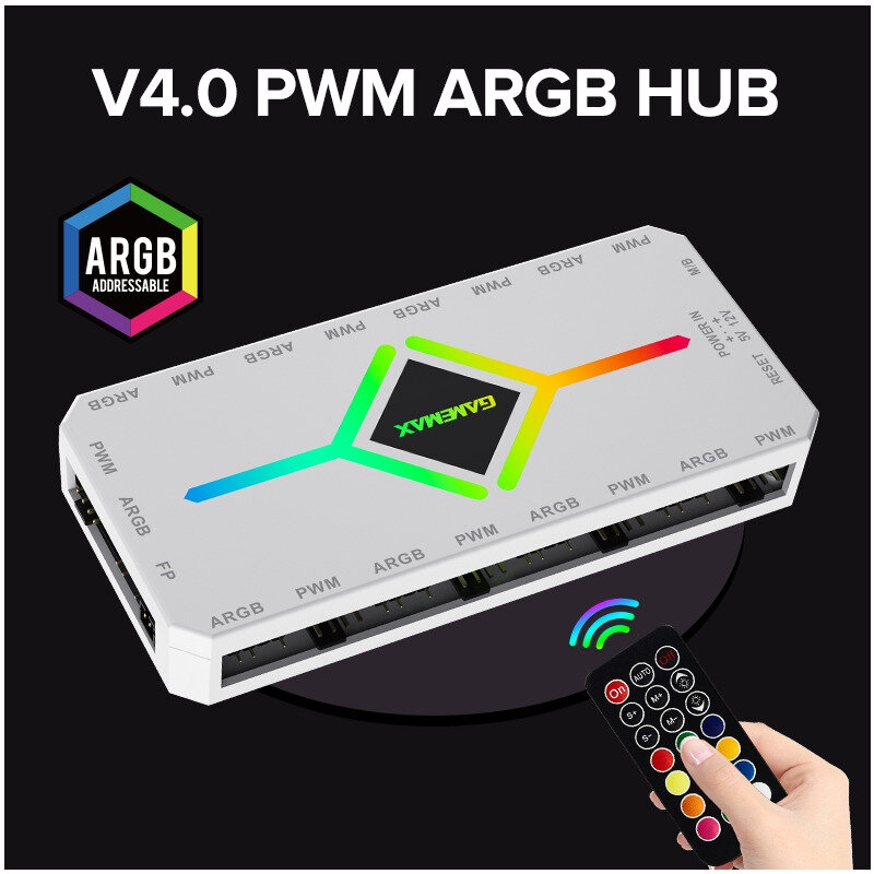Hub Controller pentru Ventilatoare PWM-ARGB V4.0 Alb