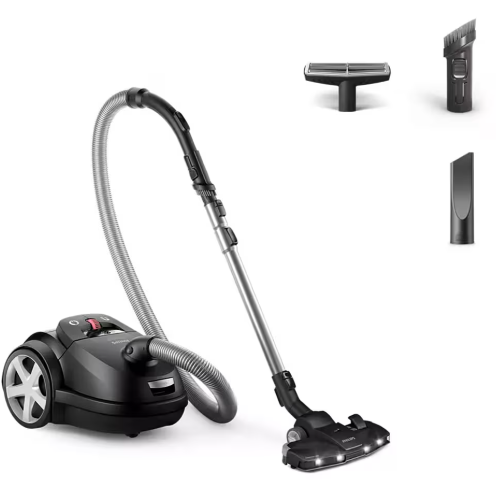 Aspirator Cu Sac XD8122/10 4L 900W 77dB 4 Capete De Aspirare Negru