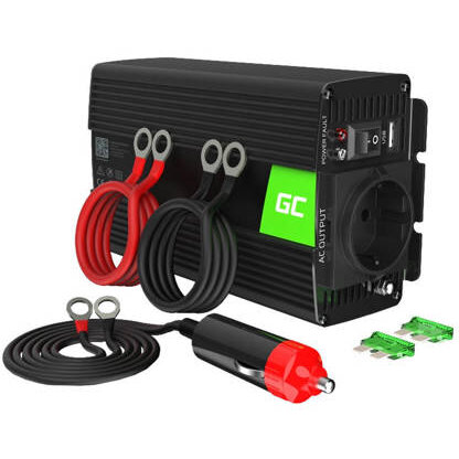 Convertor De Tensiune Green Cell 12V / 230V 300W/600W Undă Sinusoidala Modificata