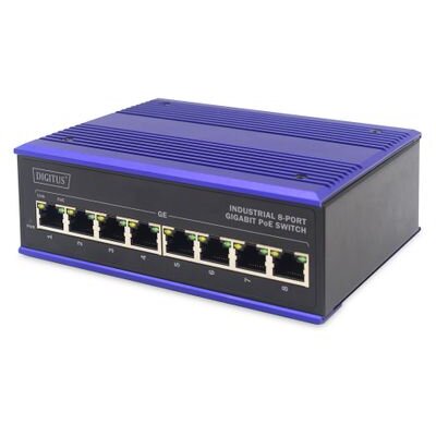 Switch Industrial 8 Port Unmanaged Albastru