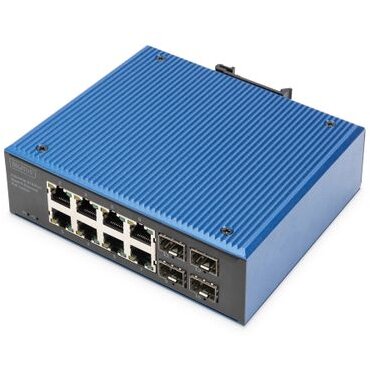 Switch Gigabit Ethernet PoE Industrial 8+4 Albastru