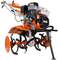 Motosapatoare Ruris 731ACC1 + Roti Cauciuc + Rarita + Plug + Adaptor + Dispozitiv Scos Cartofi + Roti Metalice + Cultivator + Set Contra Greutati 10Kg Portocaliu