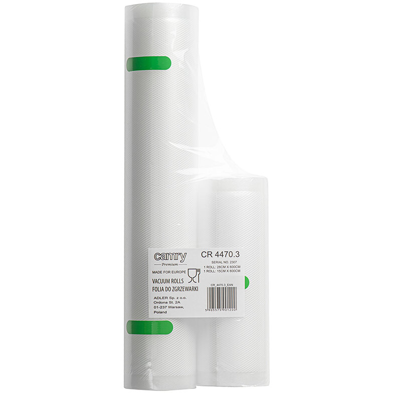 Rola Folie pentru Vidat Alimente CR4470.3 Latime 15CM si 28CM 2 Bucati Transparent