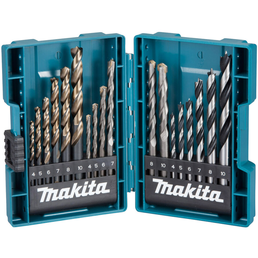 Set Makita B-49432 Burghie pentru Lemn / Metal / Zidarie 18 Piese in Cutie Transport