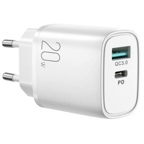 Incarcator L-QP2011 20W Dual-Port QC3.0 PD Alb