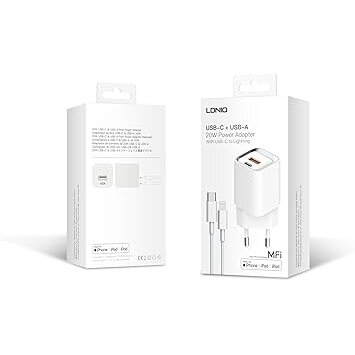 Incarcator A2318M  Cablu USB-C+USB  USB-C-Lightning 20W Alb