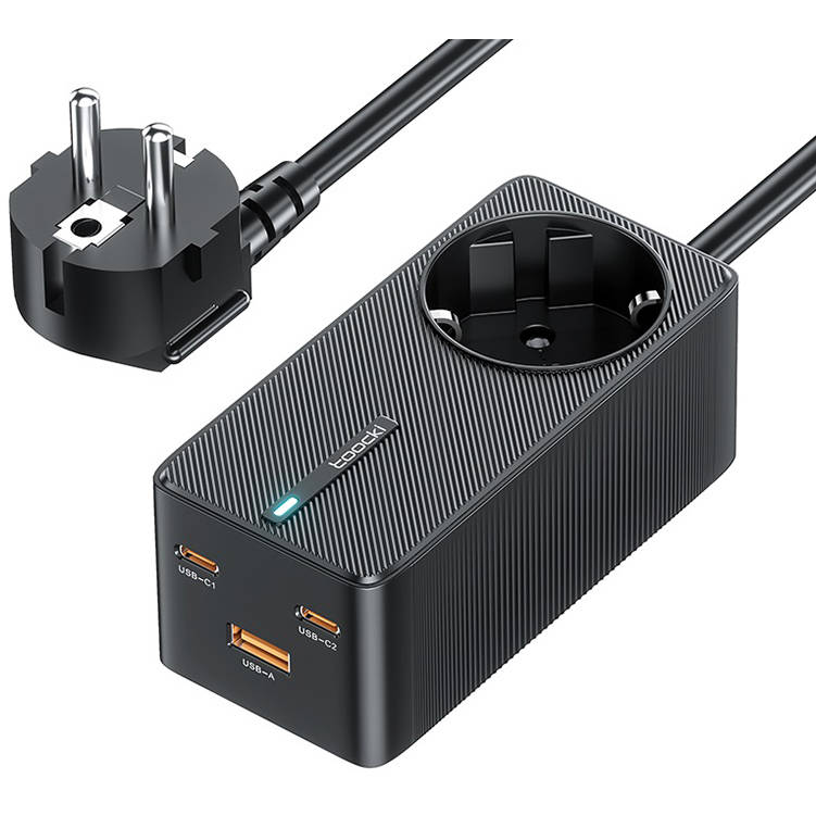 Incarcator 2x USB-C 1x USB-A 1x Priza AC 67W  Negru