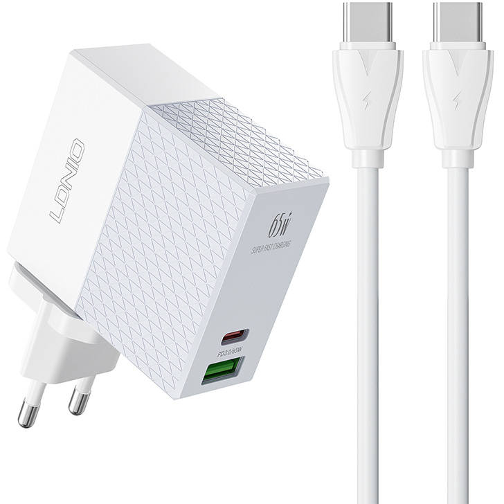 Incarcator A2620C USB USB-C 65W + Cablu USB-C Alb