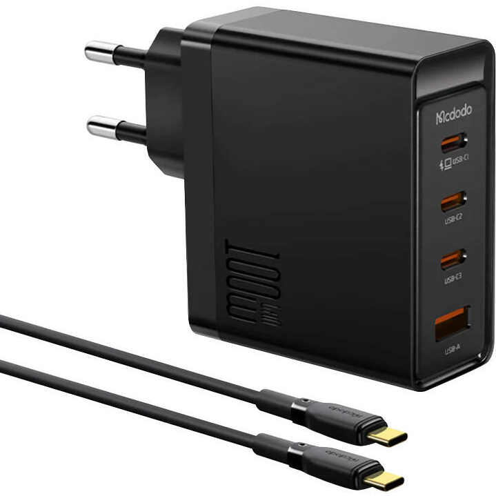 Incarcator AN 3xUSB-C  USB  A  100W + Cablu  2m   Negru