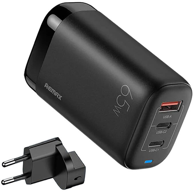 Incarcator RP-U55 2x USB-C  USB  EU 65W Negru