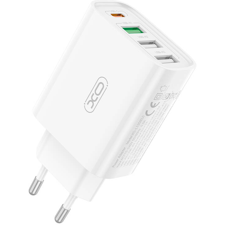 Incarcator L120 1xUSB-C 20W    1xUSB-A 18W  Cablu USB-C Alb