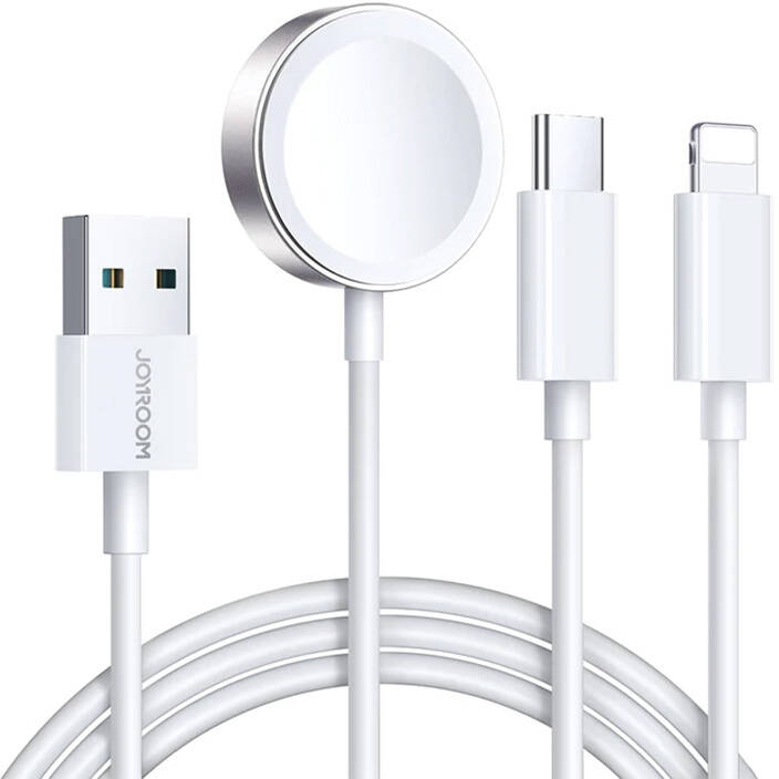 Incarcator Wireless S-IW008 Apple Watch Magnetic Lightning + USB-C 5V 1.2m Alb