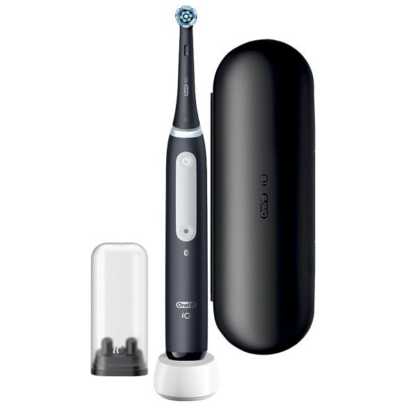 Periuta De Dinti Electrica iO4 Cu Tehnologie Magnetica Si Micro-Vibratii Senzor De Presiune Smart 1x Capat Trusa De Calatorie Negru Mat