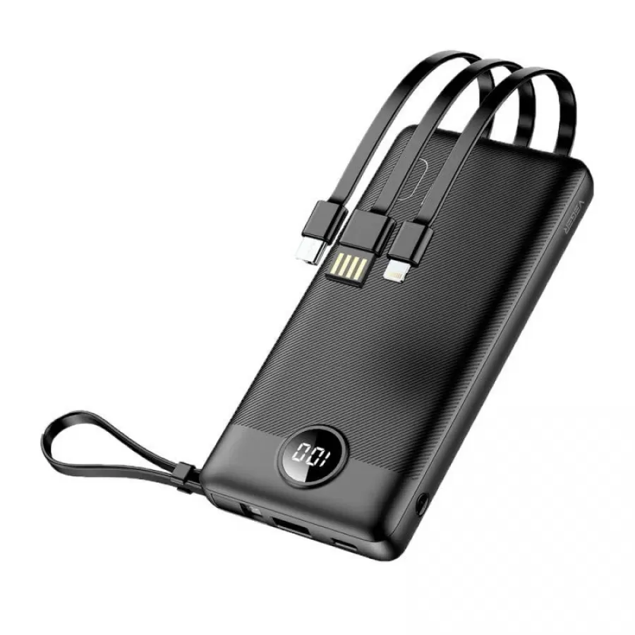 Acumulator Extern Veger C10 W1116 10000mAh USB/microUSB/Type-C/Lightning Negru