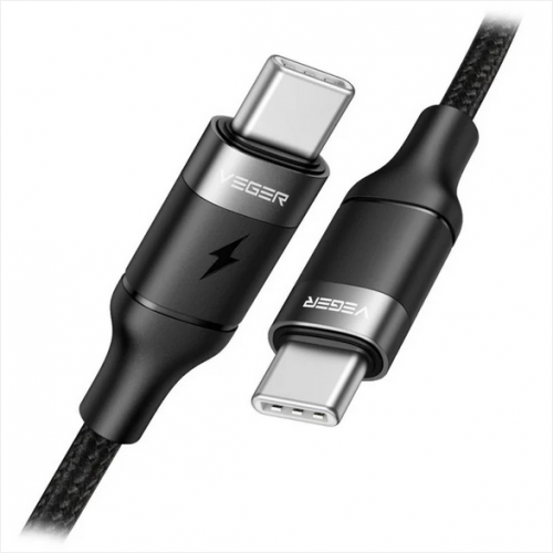 Cablu de Date / Incarcare CC02 USB-C la USB-C PD100W Fast Charge Lungime 1.5M Negru
