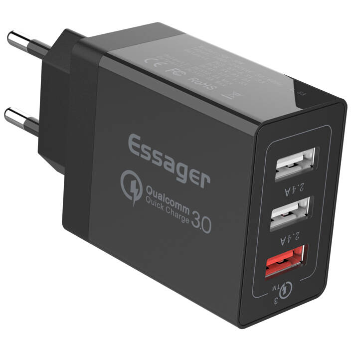 Incarcator ECTQC3-FBB01 3xUSB 30W  Negru