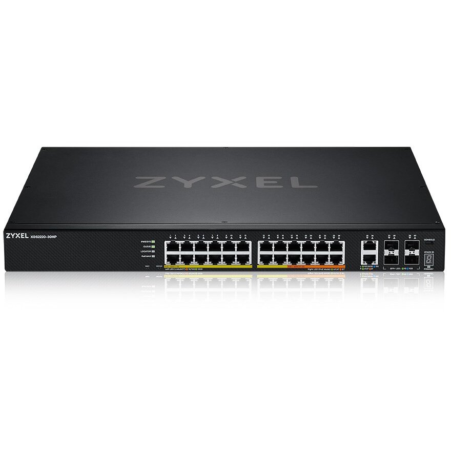 Switch XGS2220-30HP Managed L3 Gigabit Ethernet (10/100/1000) Power over Ethernet (PoE) Negru