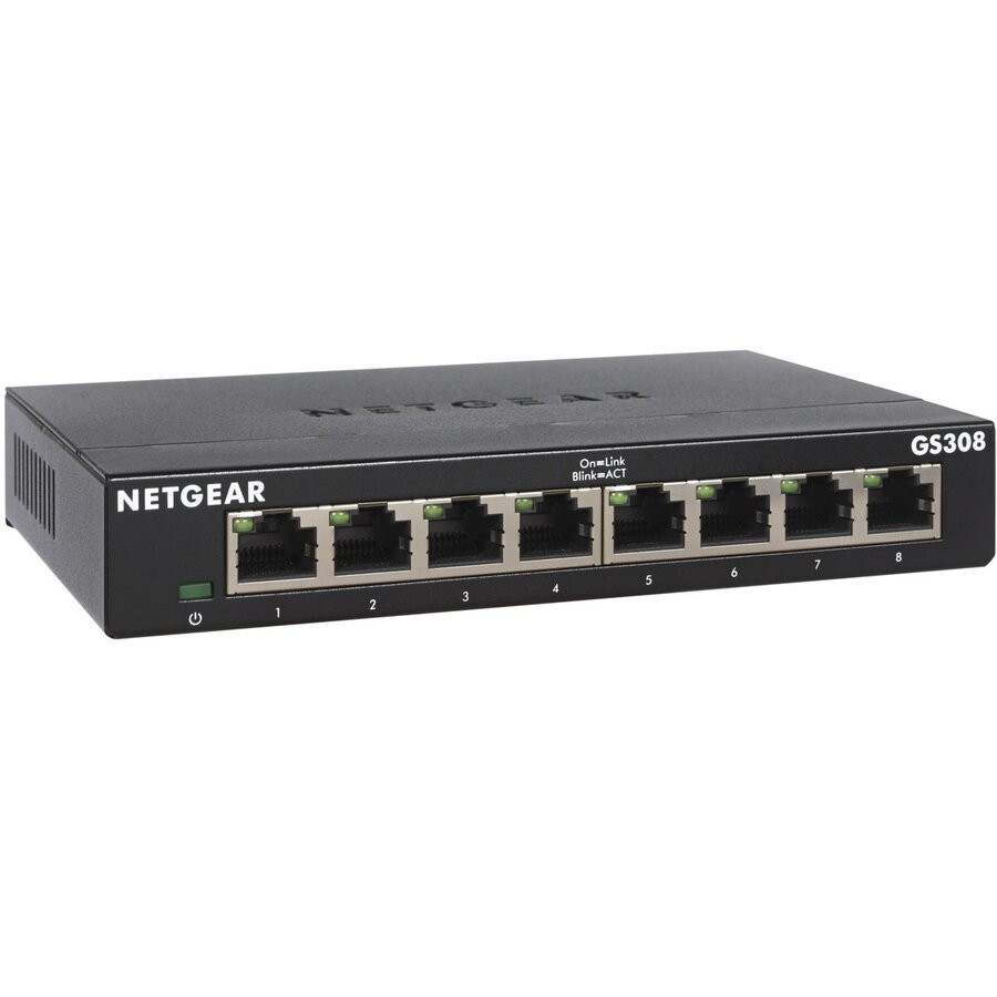 Switch GS308-300PES  Unmanaged L2 Gigabit Ethernet (10/100/1000) Negru