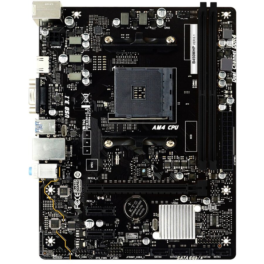 Placa De Baza B450MHP AMD B450 Socket AM4 micro ATX