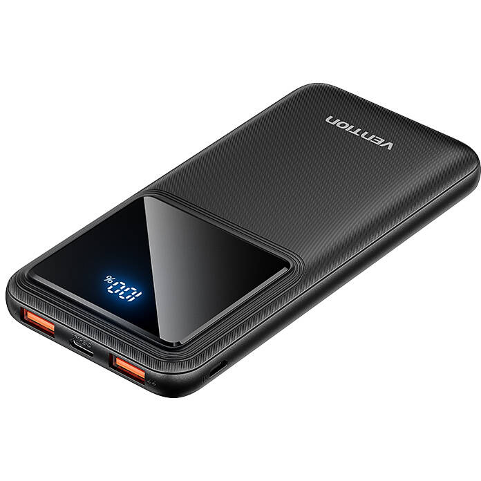 Acumulator Extern FHKB0 10000mAh Micro-USB USB-C 2xUSB-A 22.5W Negru