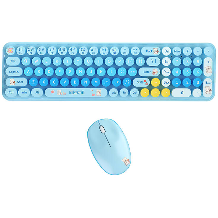 Mouse + Tastatura Wireless 2.4GHz Baby Bear  Albastru