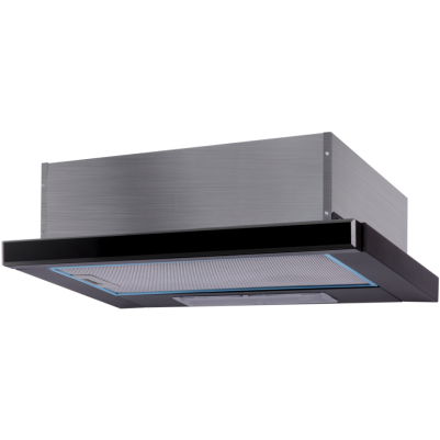 Hota Incorporabila Telescopica Lean 3D Vitro 2 Motoare Putere De Absorbtie 520 M3/h Sticla Negru/Gri