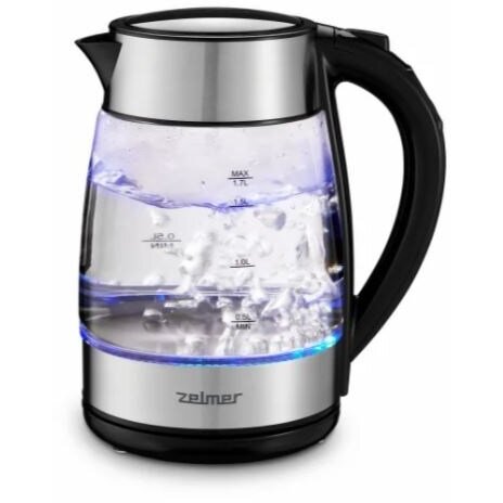 Fierbator de Apa ZCK8026 Electric 1.7l 2200W Sticla Otel Inoxidabil Negru/Argintiu