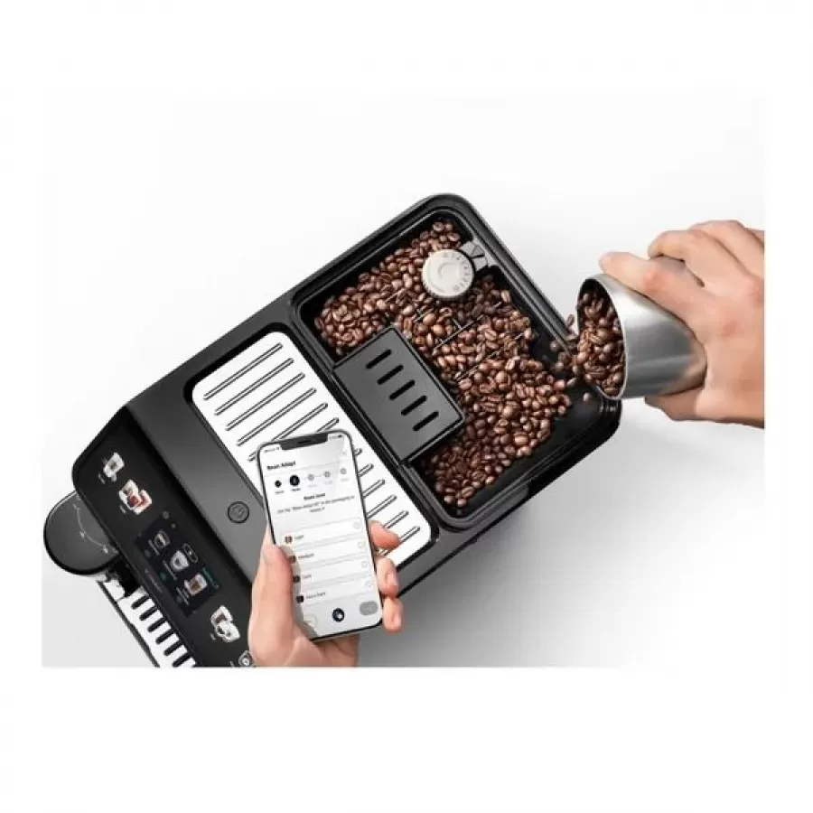 Espressor Automat Delonghi ECAM 450.86.T Eletta Explore 1.8L 19 Bar 2 Carafe Lapte Tehnologie LatteCrema Hot&Cool Coffee Link App 1450W Argintiu/Negru — imaginea 5