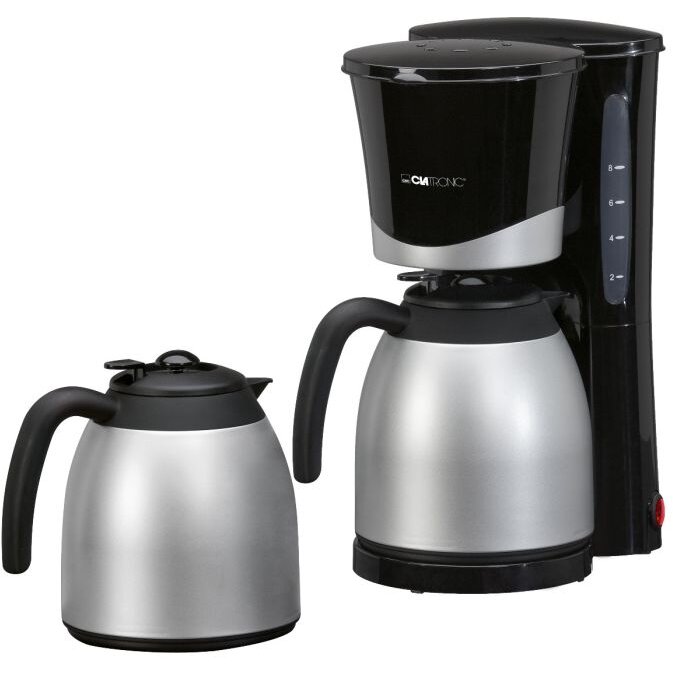 Cafetiera KA 3328 2 Carafe Termice 1L 870W Negru/Argintiu