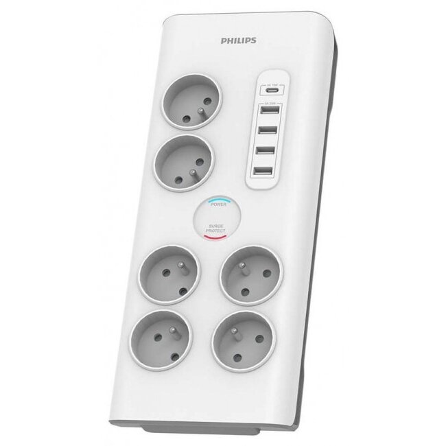 Priza De Alimentare 6x Prize AC 40W Cablu 2m Alb