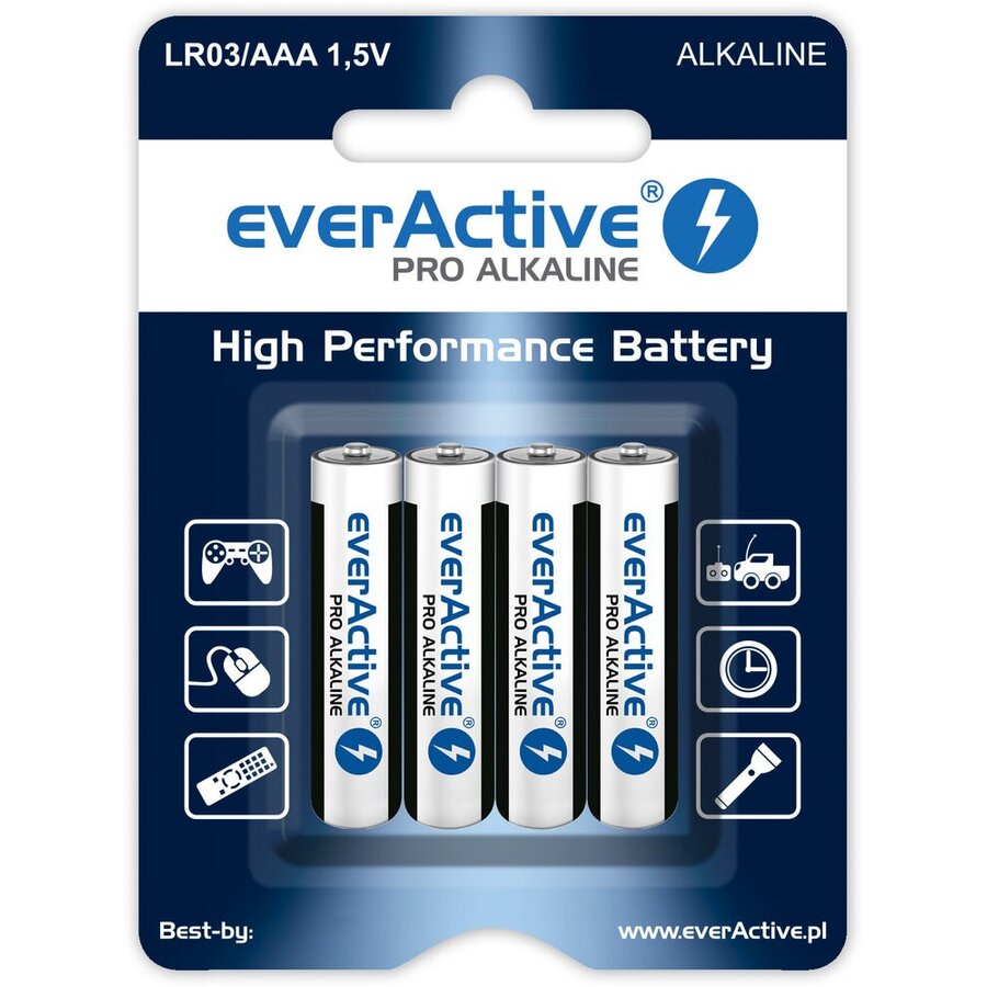 Baterie  Alcalina x4 AAA / LR03  	1250mAh 1.5V
