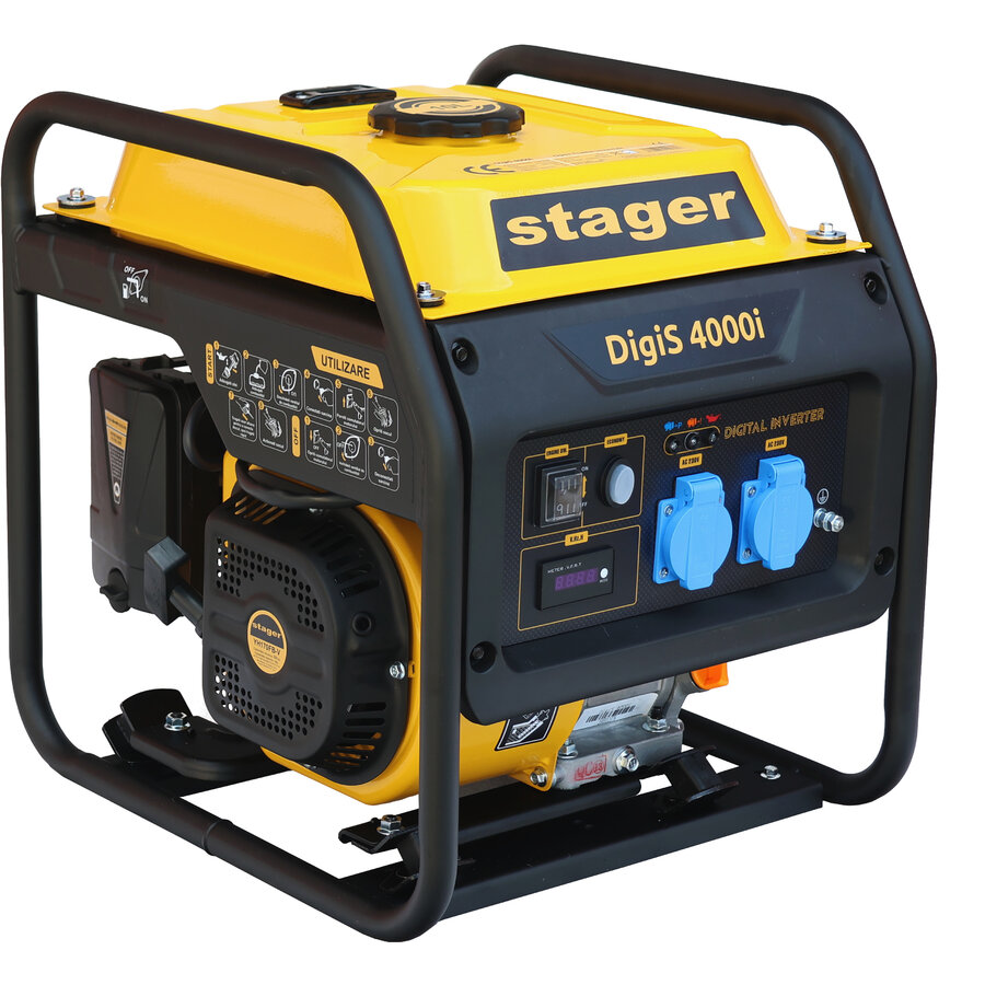 Generator Digital DigiS 4000i  Invertor Open-Frame 4kW Monofazat Benzina G2 Galben/Negru