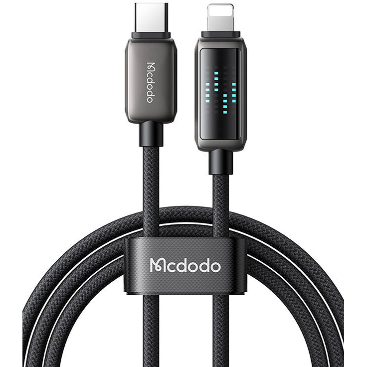 Cablu Date CA-2630  USB-C  Lightning 36W LED  1.2m Negru