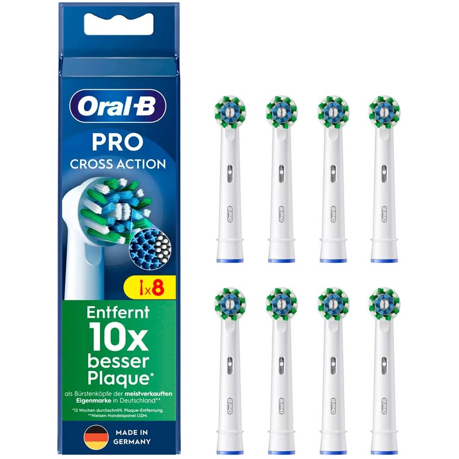 Oral-B Pro Cross Action brush heads pack of 8 (white)