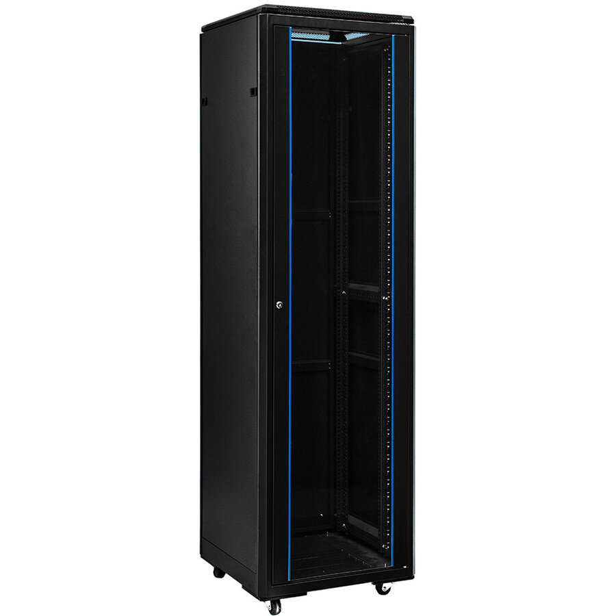 Dulap Rack Adex 22U 800mm Desfăcut Ușă Sticlă IP20 Negru