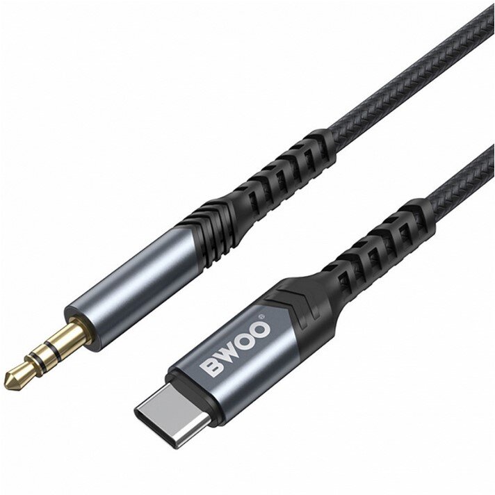 Cablu Audio BWOO BO-AUX066 USB-C la Jack 3.5mm 1.2m Negru