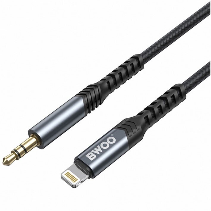 Cablu Audio BWOO BO-AUX068 Lightning la Jack 3.5mm 1.2m Negru — imaginea 3
