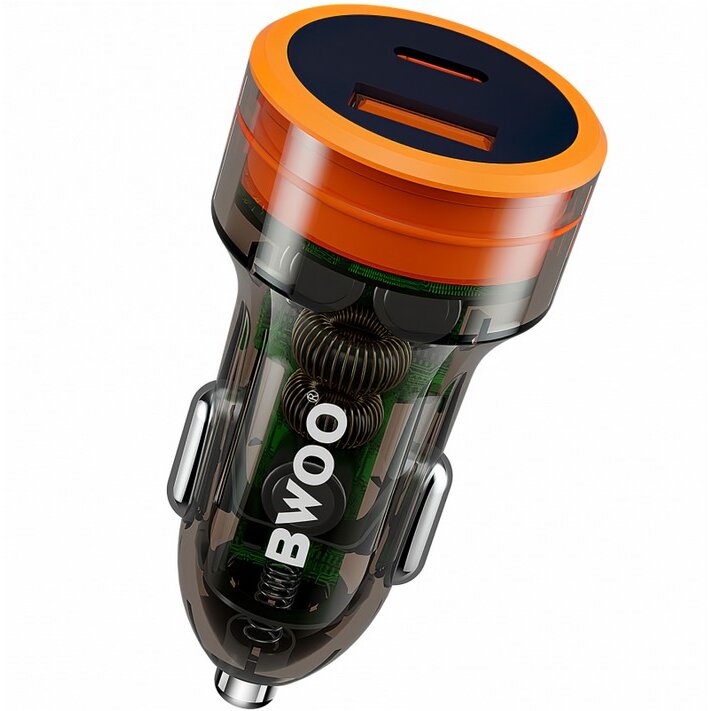 Incarcator Auto BWOO BO-CC85 38W 3A 1x USB-A 1x USB-C Negru