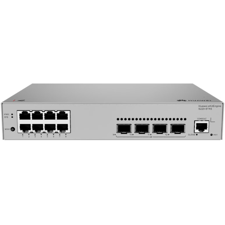 Switch eKitEngine S220-8x10/100/1000BASE-T ports 4xGE SFP Gri