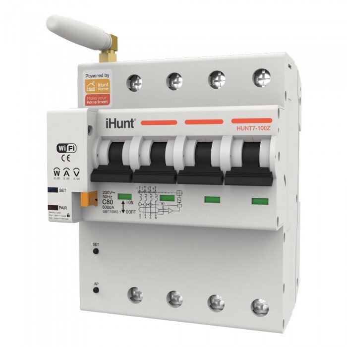 Siguranța Automata Inteligenta iHunt WIFI 4P 16A Metering Alb — imaginea 2