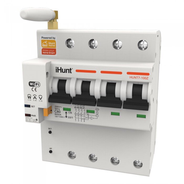 Siguranța Automata Inteligenta iHunt WIFI 4P 16A Metering Alb — imaginea 3