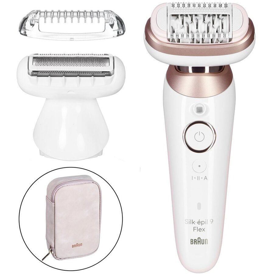 Epilator Silk-épil 9 Flex 9-030 3D 40x Pensete Roz/Alb