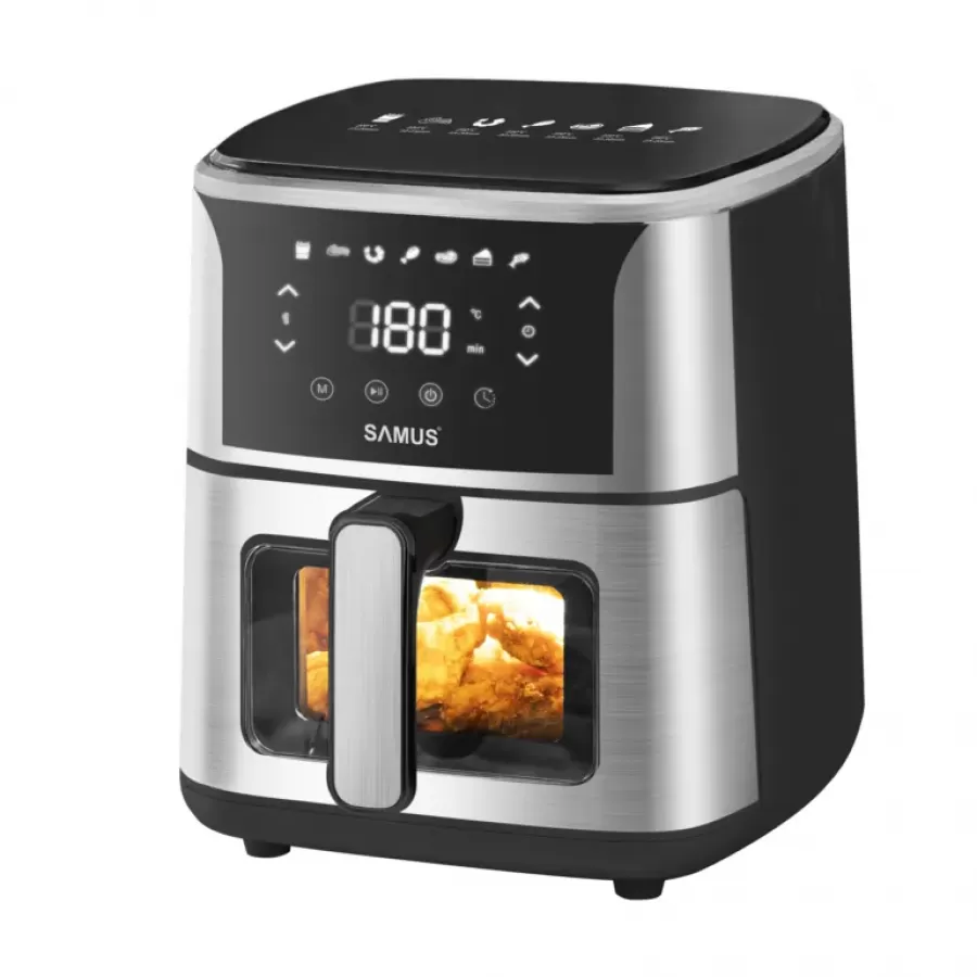 Friteuza cu Aer Cald AF5-S1400DW  Putere 1400W Capacitate 5L Display LED Negru/Gri